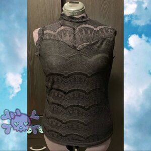 Black Lace Sleeveless Top